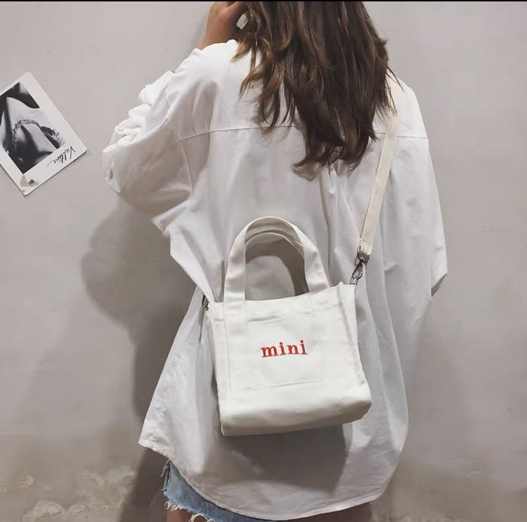 Mini Canvas Tote Sling Bag, Women'S Fashion, Bags & Wallets, Tote Bags On  Carousell