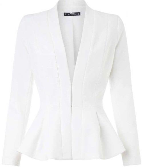 Miss Selfridge Ivory Peplum Jacket Women s Fashion Coats