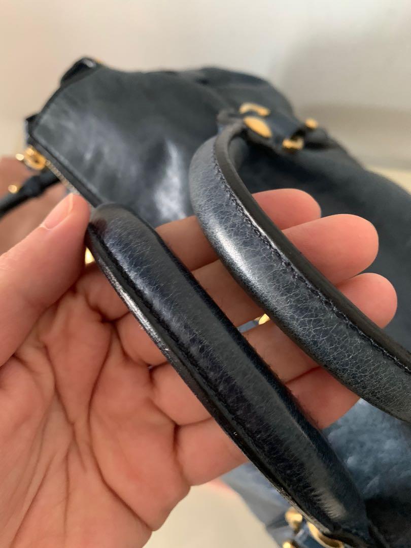 Miu Miu, Bags, Miu Miu Vitello Lux Bow Bag In Navy