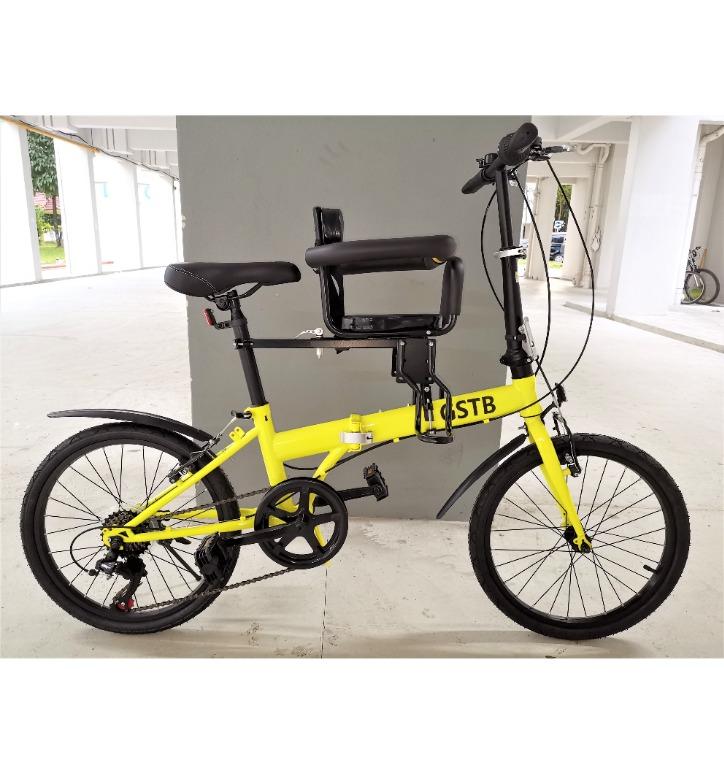 Multi Speed and Foldable Bicycle PN027B test 20 inch Wheel Size Yellow Color Shimano Shifter and Derailleur Removable Front Child Seat Sports Equipment Bicycles Parts Bicycles on Carousell