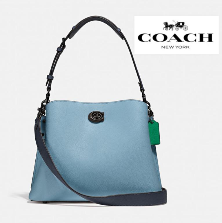 New Coach Original Willow Shoulder Bag Size Large 32cm Classic Signature Blue Collection Crossbody Shoulder sling bag For Women Come With Complete Set