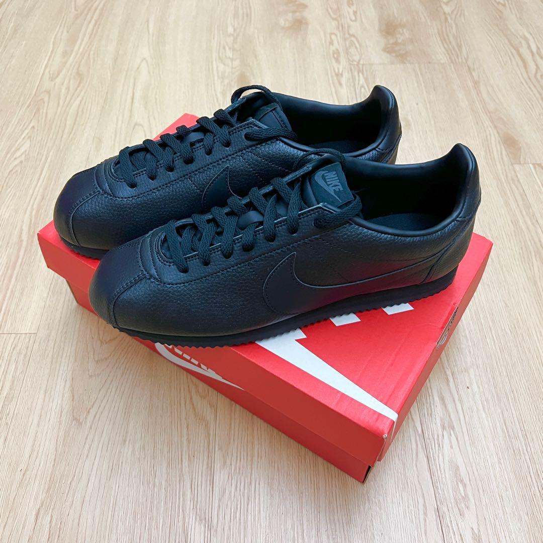 Nike Classic Cortez Leather Triple Black Men s Fashion