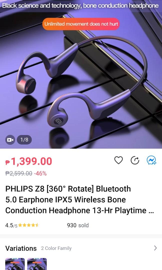 Philip Z8 Bone Conduction Headphone, Audio, Headphones & Headsets on