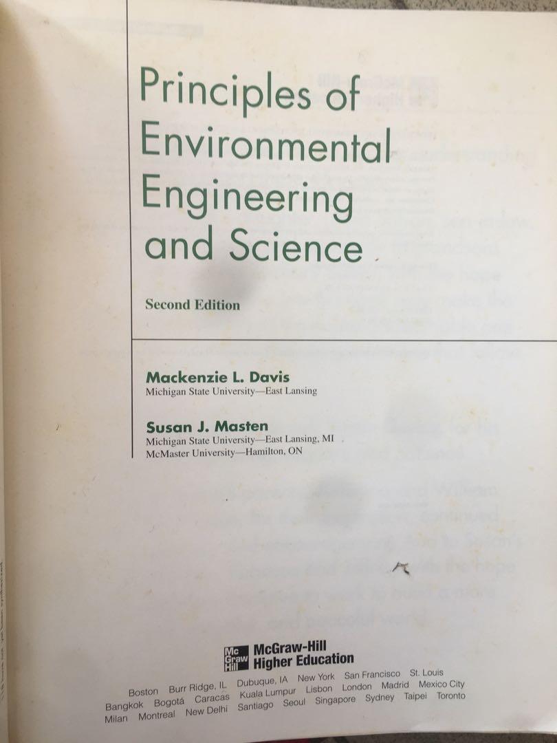 Principles of Environmental Engineering and Science, 興趣及遊戲, 書本 & 文具