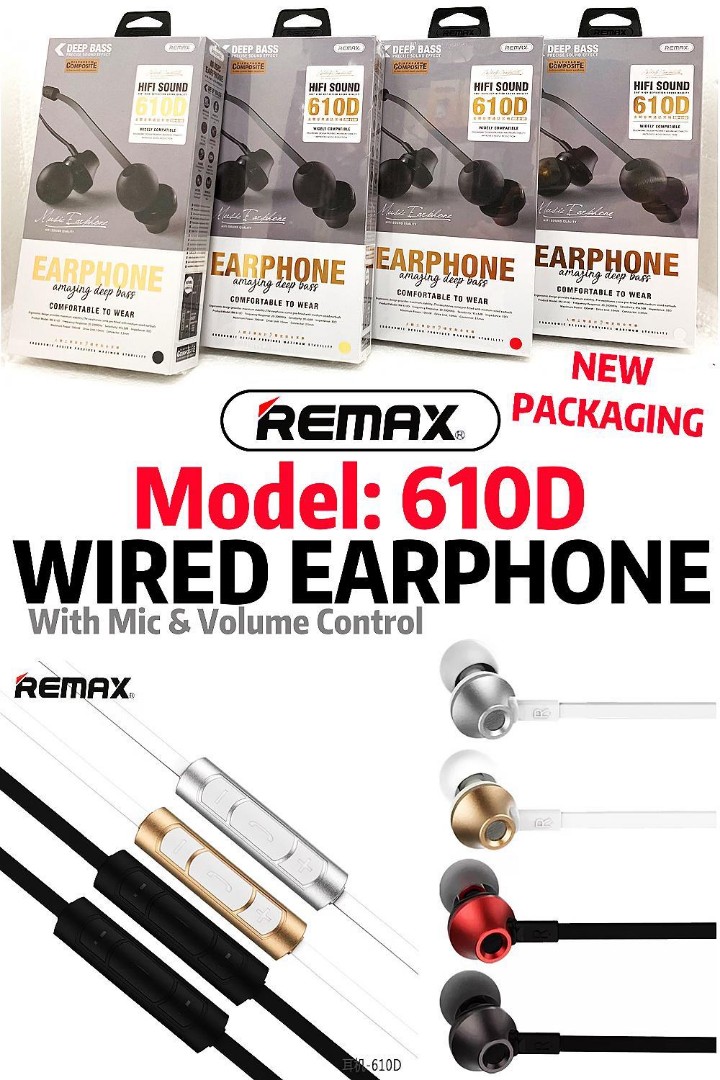 Remax 610D wired earphone, Audio, Earphones on Carousell