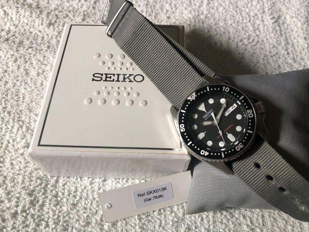 Seiko SKX013 Divers men/women automatic mechanical watch. Mid-size.  Discontinued., Luxury, Watches on Carousell