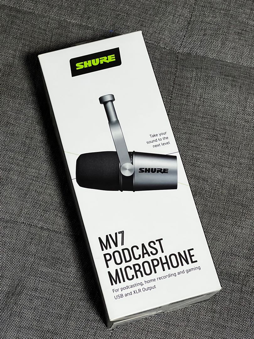 Shure MV7 with Shock Mount and XLR cable, Audio, Microphones on Carousell