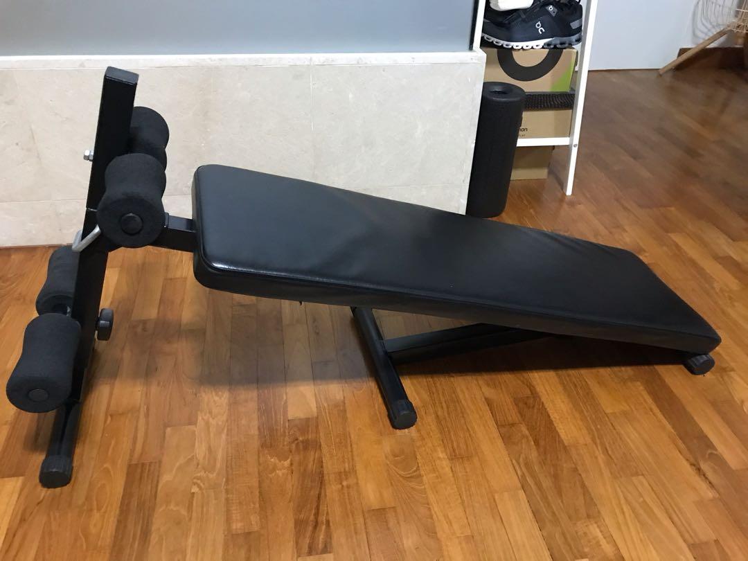 Sit up bench Sports Equipment Exercise Fitness Weights Dumbbells on Carousell