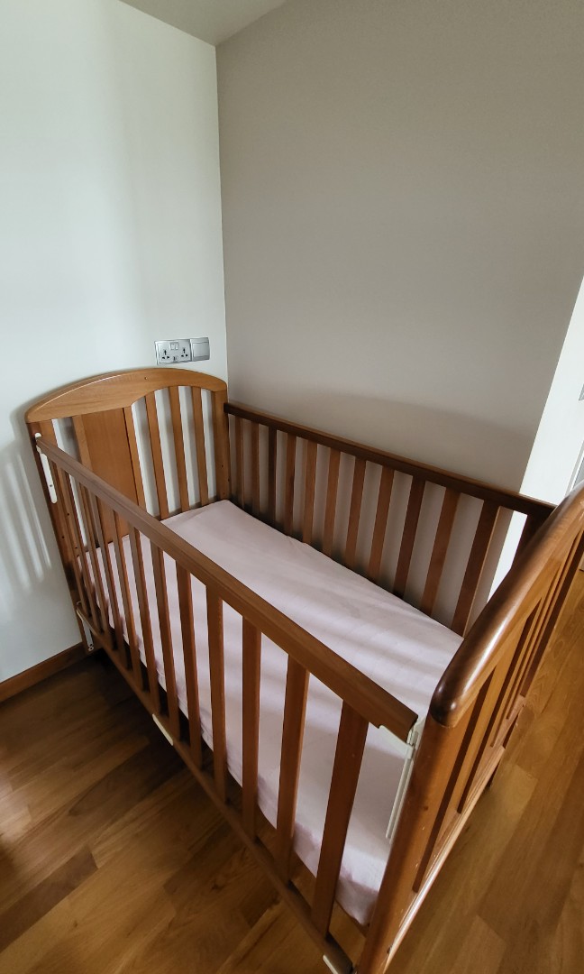 Solid Wood Baby Cot, Babies & Kids, Baby Nursery & Kids Furniture, Cots