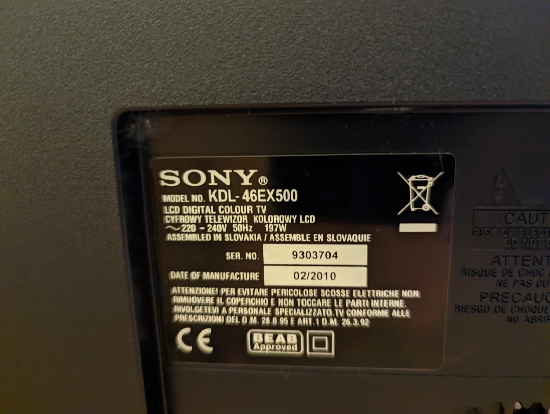 Sony Bravia LCD KDL46EX500, TV & Home Appliances, TV & Entertainment
