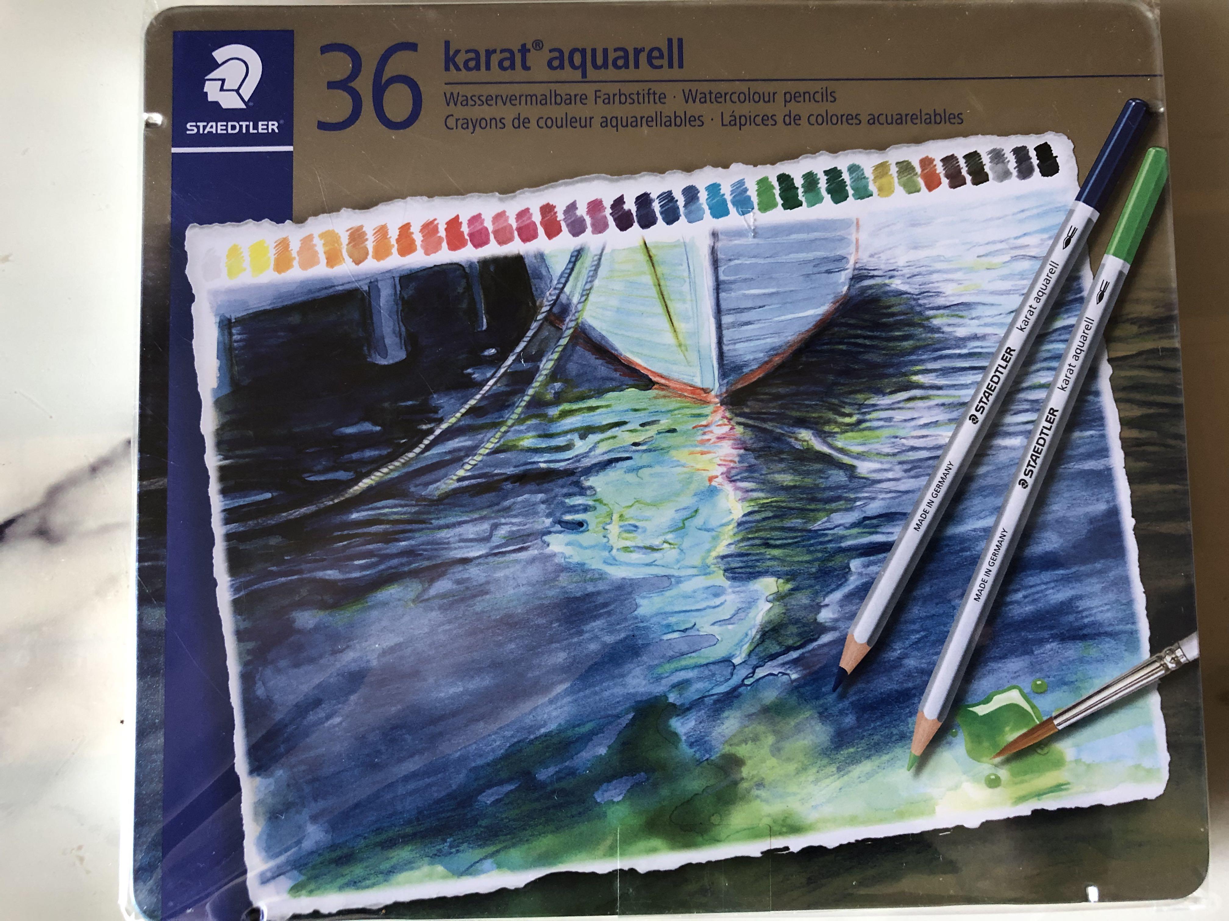 staedtler karat aquarell 36 水溶性木顏色筆, 興趣及遊戲, 手作＆自家