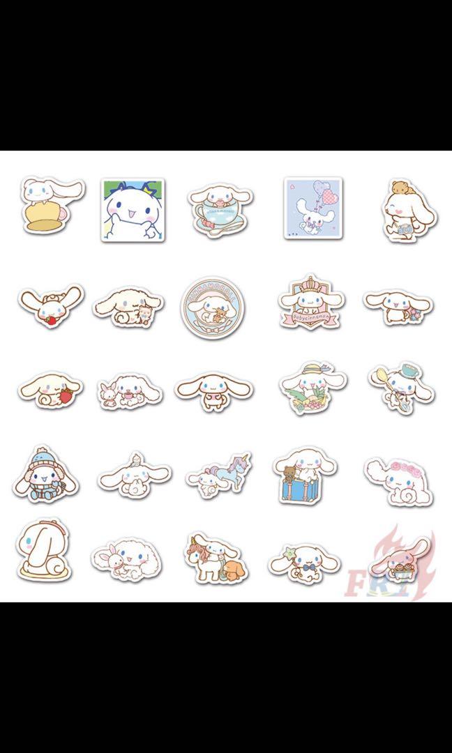 50pcs Cute Cartoon Cinnamoroll Sanrio Stickers Laptop Water Bottle