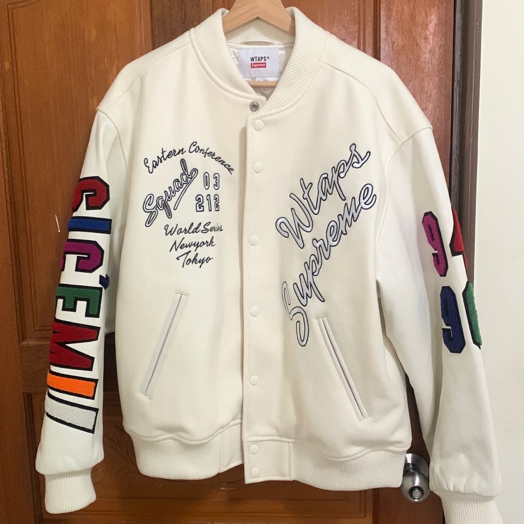 Supreme / WTAPS Varsity Jacket White-