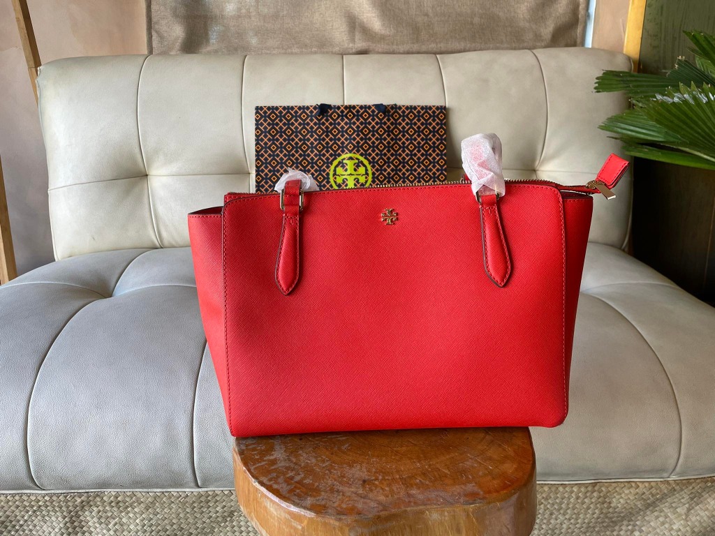 Tory Burch Red Tote Bag, Luxury, Bags & Wallets on Carousell