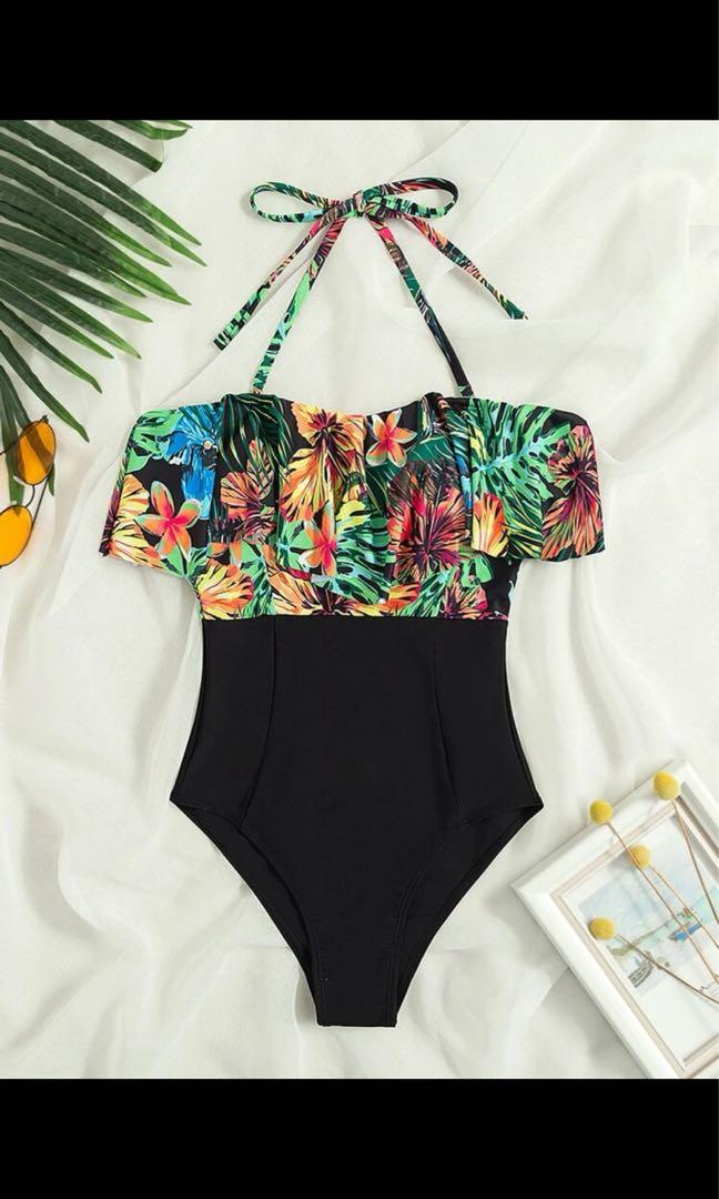 Tropical Print Ruffle Hem One Piece Swimsuit Size M Women S Fashion Swimwear Bikinis Swimsuits On Carousell Tropical Print Ruffle Hem One Piece Swimsuit Size M Women S Fashion Swimwear Bikinis Swimsuits On Carousell