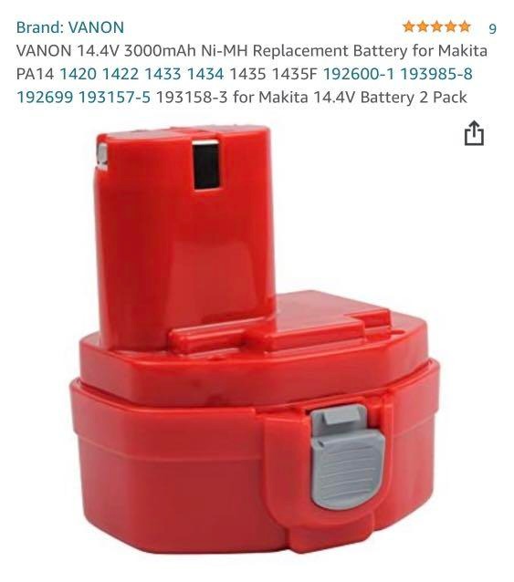 4PACK for Makita 14.4V 1420 Battery 1422 1433 1434 1435 1435F 192699-A  193158-3