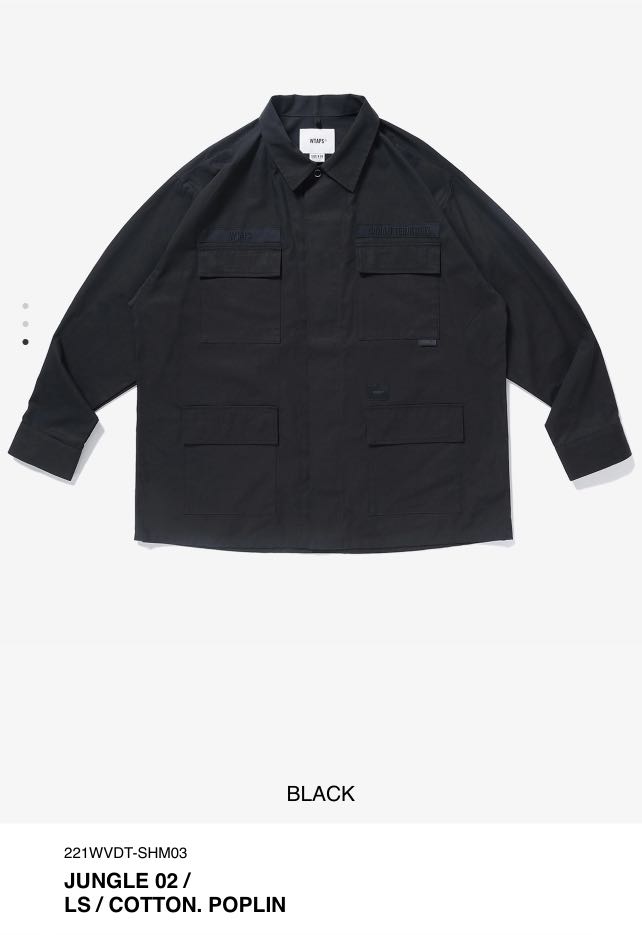 Wtaps 22SS Jungle 02 LS shirt black size M, 男裝, 上身及套裝, 西裝