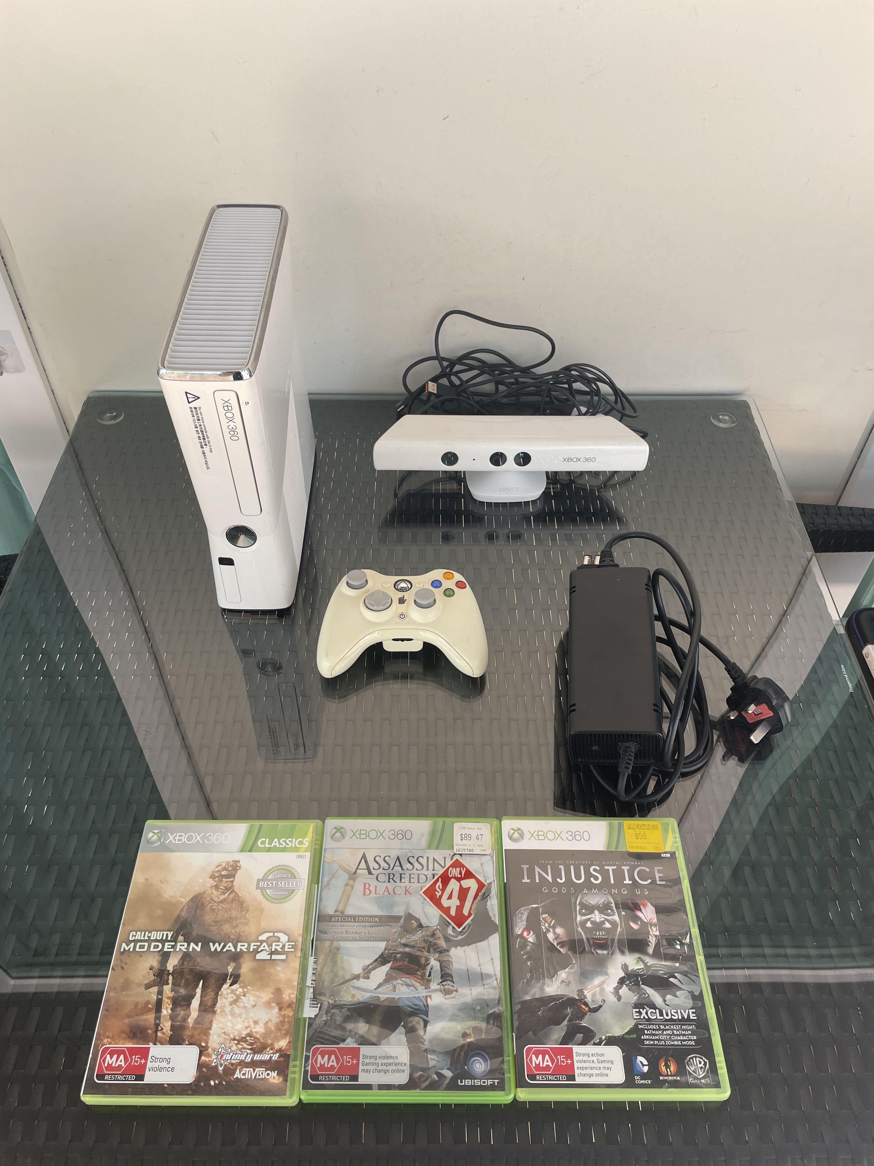 ?Xbox 360 Slim White + 3 free Xbox games, Video Gaming, Video Game  Consoles, Xbox on Carousell