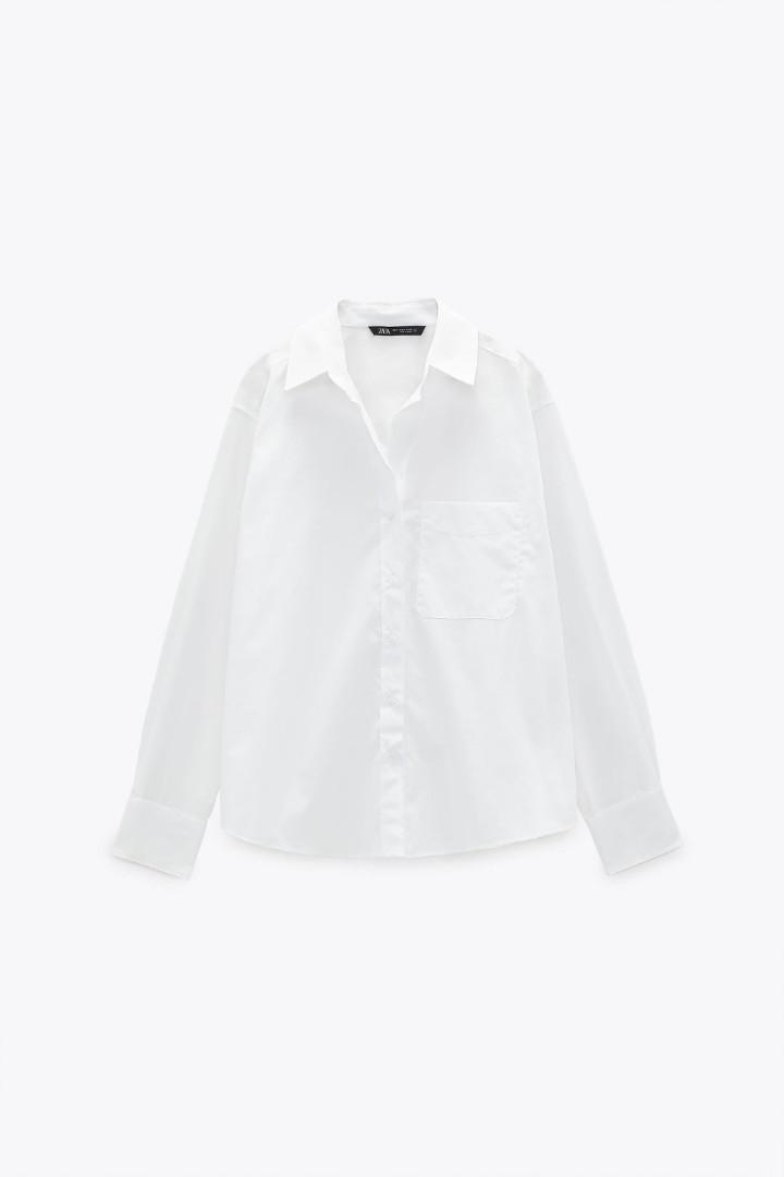 Zara poplin shirt, Fesyen Wanita 