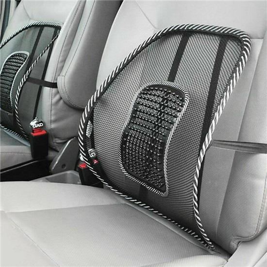 1x PU Leather Car Seat Cover Neck Lower Brace Back Support Cushion Protector Mat 