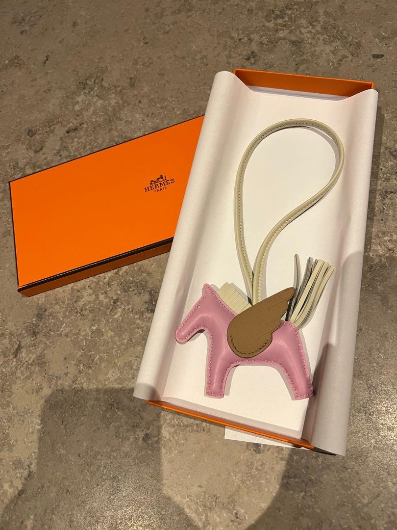 Hermes Mauve Sylvestre / Craie / Chai Pegase Bag Charm PM