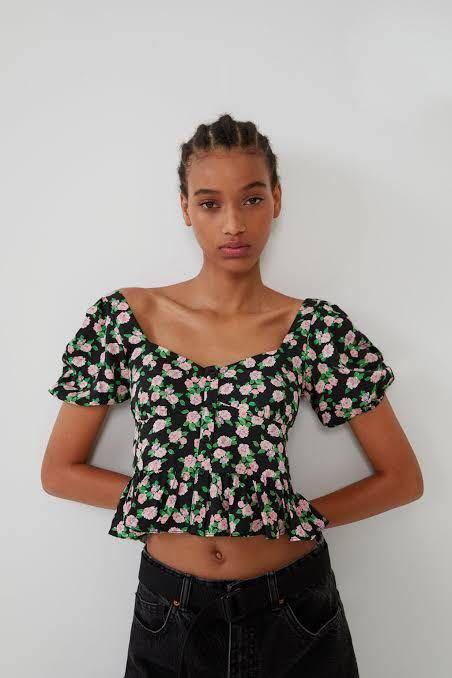 Zara floral peplum top Outlet
