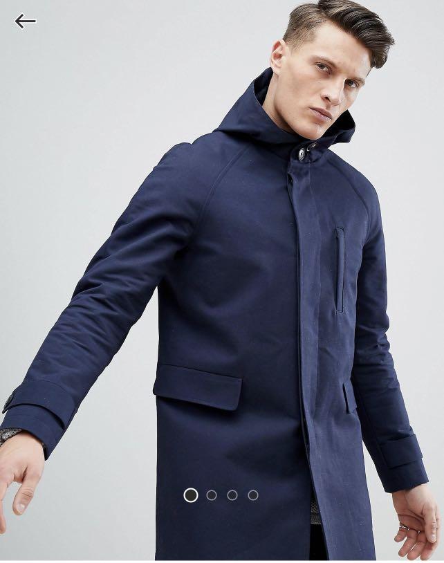 asos hooded trench coat