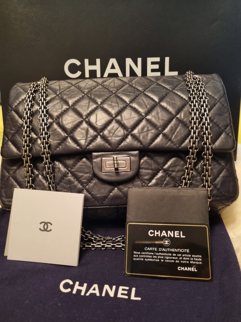 Chanel 255 Handbag Black Gold  Nice Bag