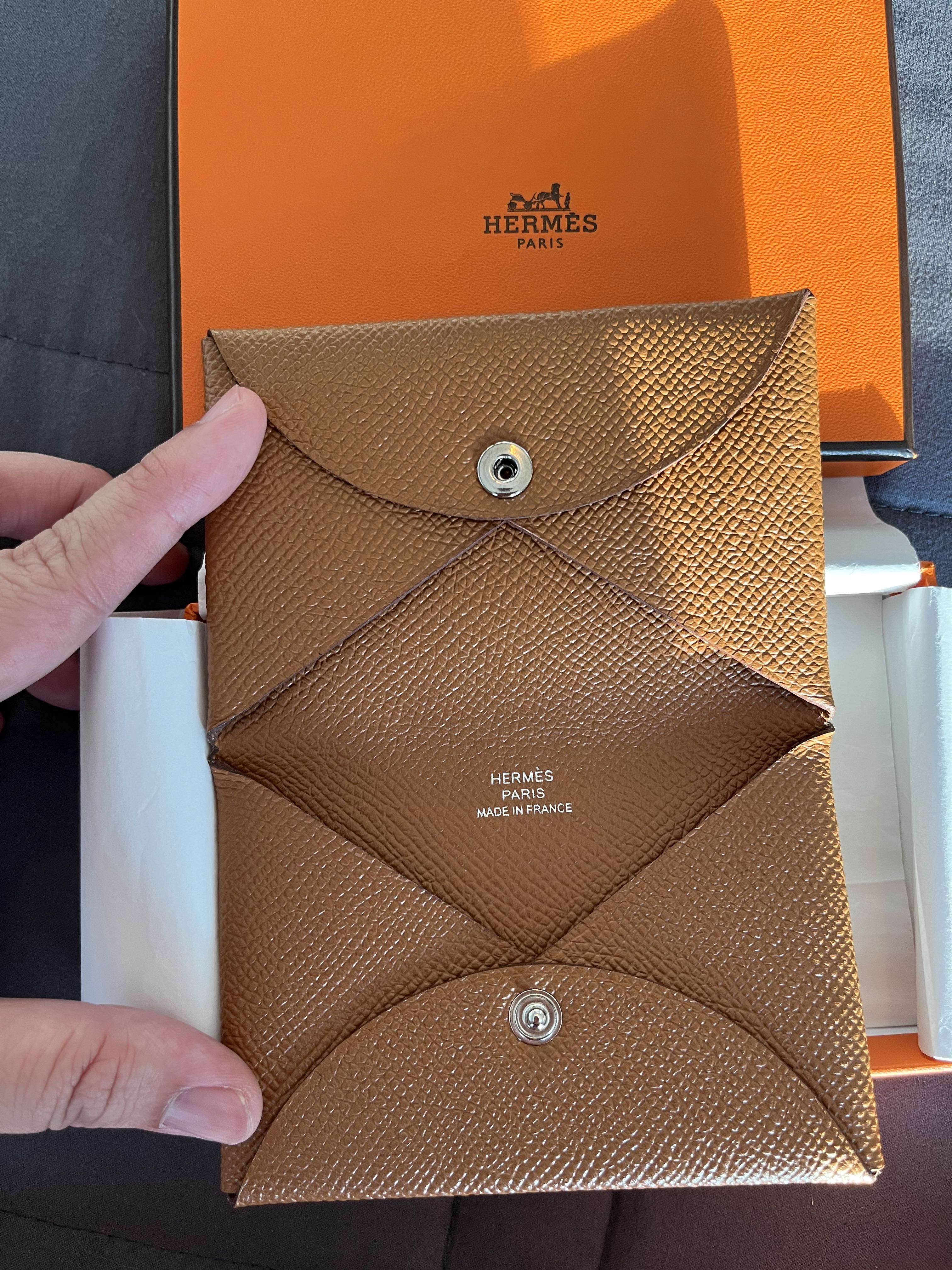 Authentic Hermes Calvi Gold, Luxury, Bags & Wallets on Carousell