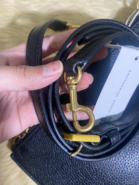 AUTHENTIC Tory Burch Blake Double Zip Slim Black Leather Cross Body Bag