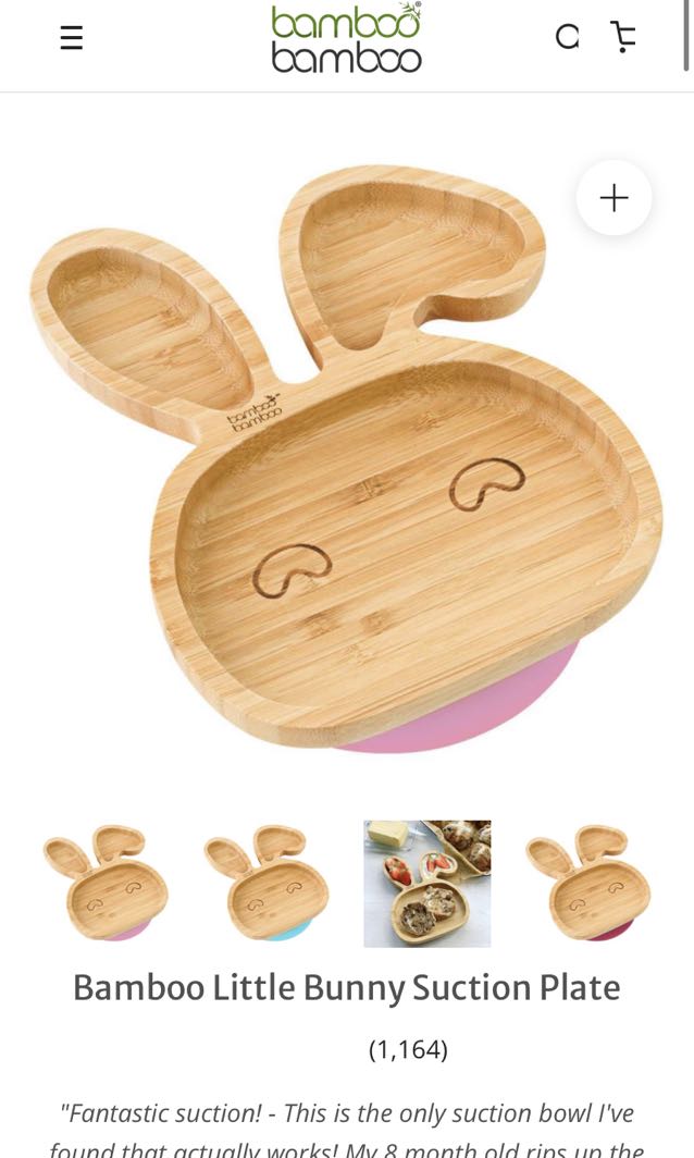 Bamboo Bamboo Rabbit Suction Plate, Babies & Kids, Nursing & Feeding