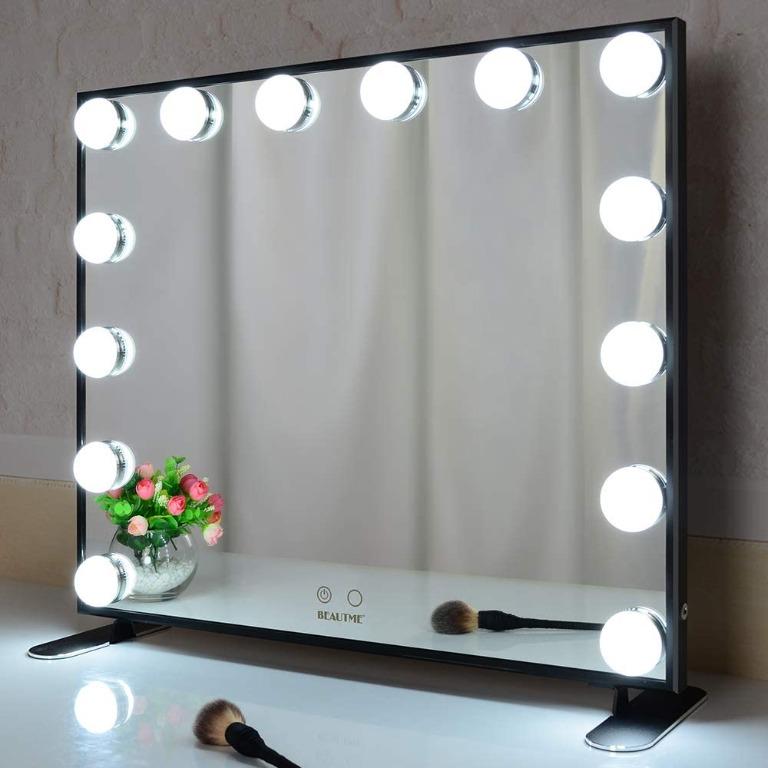 Hollywood Vanity Mirror with 14 Dimmable LED Lights Tabletop Makeup Beauty Mirror 50cm x 40cm 