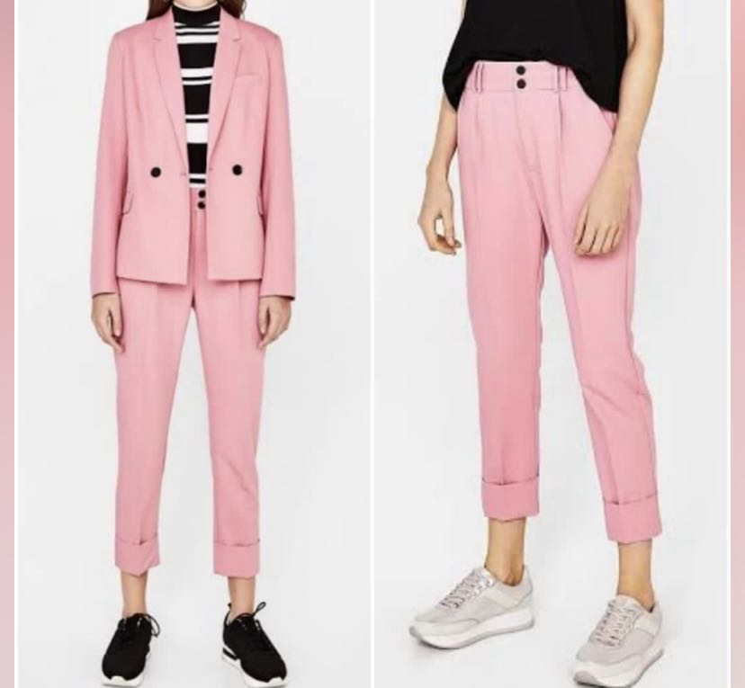 Bershka pink chino pants Celana panjang 