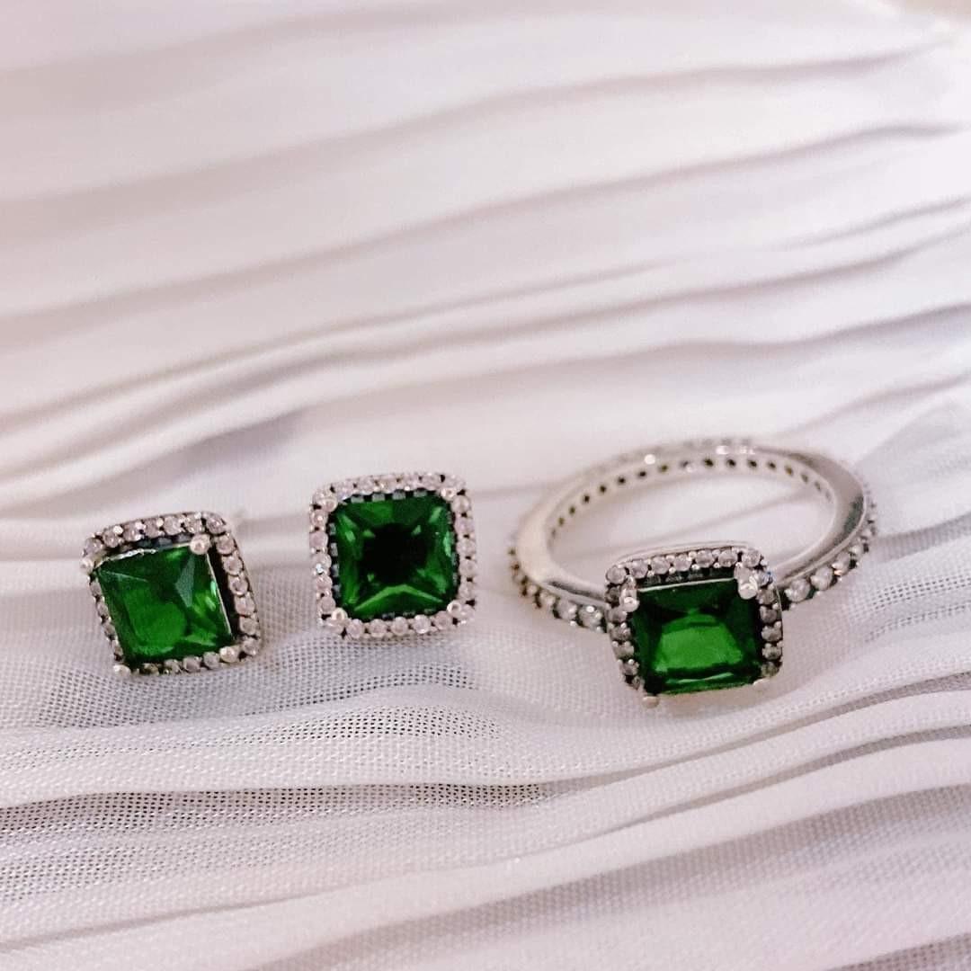 Pandora emerald deals earrings