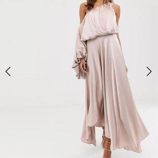 BNWT ASOS EDITION Blouson One Shoulder Maxi Dress in Satin Size 4/XXS (fits up to size 6)