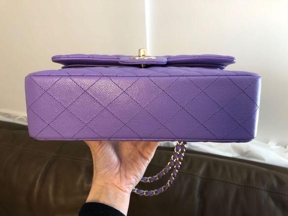 CHANEL 20S Purple Caviar Mini O-Case Pouch *New - Timeless Luxuries