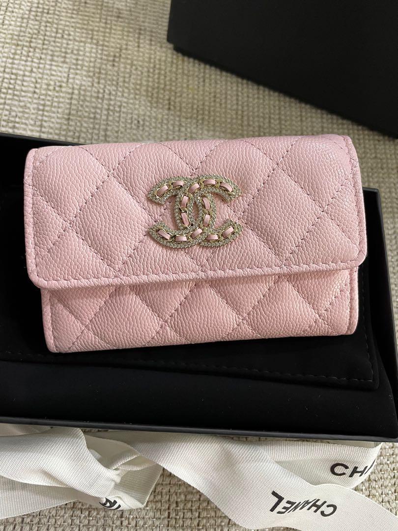 Chanel 22s Pink Flap Card Holder Wallet