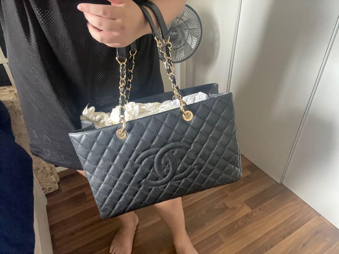 Chanel Black Caviar Leather GST Grand Shopping Tote XL SHW – I