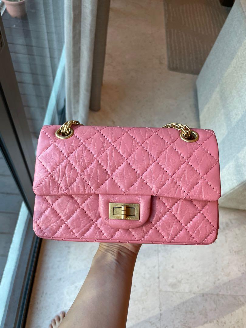 Chanel mini reissue 2.55 ghw 20P pink, Women's Fashion, Bags