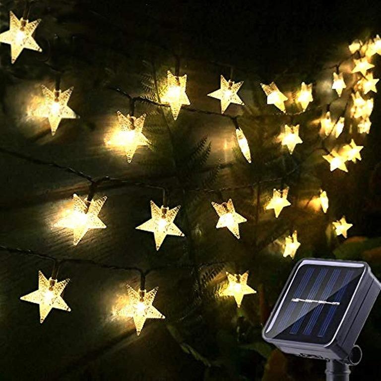 12m LED Solar Powered Fairy String Twinkle Star Lights Outdoor Garden Party