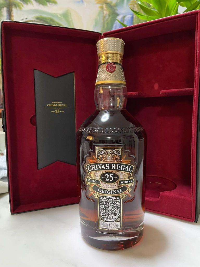 CHIVAS REGAL Age 25 Year. Blended Scotch Whisky ORIGINAL 700 ml, Food &  Drinks, Alcoholic Beverages on Carousell