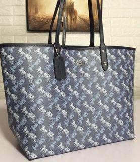 Coach Reversible Horse Print Carriage Tote Bag
