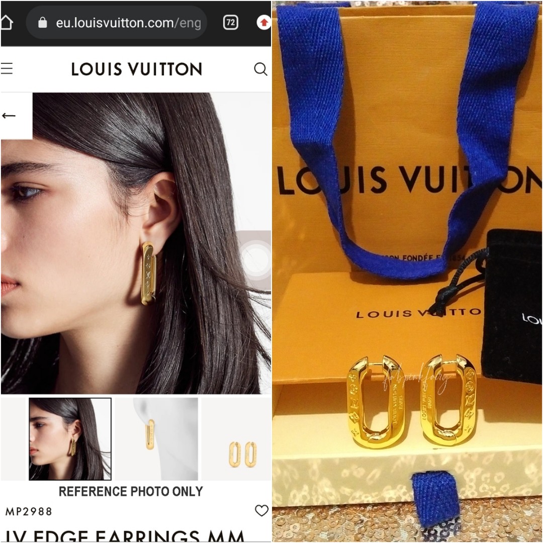 Louis Vuitton LV Edge Double Earrings, Gold