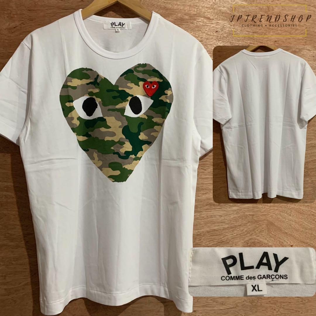 Play comme des garçons camouflage heart t-shirt (white) discount