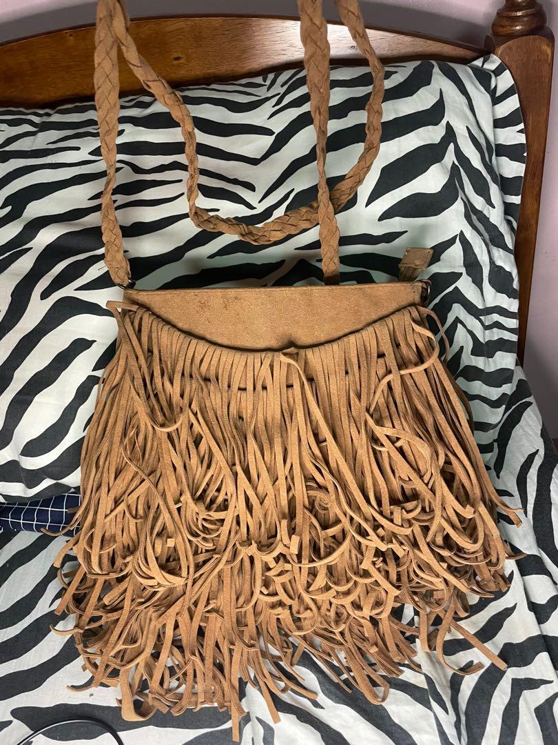 Cotton on Rubi Fringe Crossbody Bag Sling in Suede Women s Fashion Bags Wallets Cross body Bags on Carousell