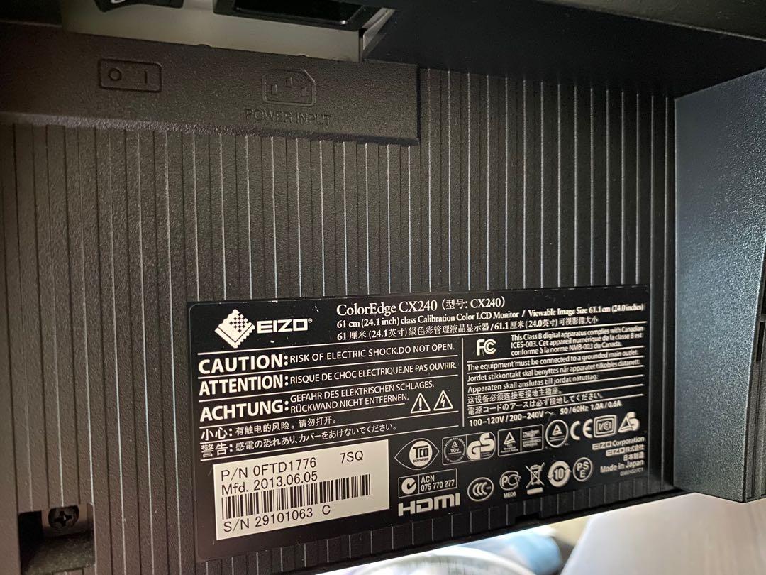 EIZO ColorEdge CX240 專業繪圖螢幕97% Adobe RGB 公司貨, 電腦