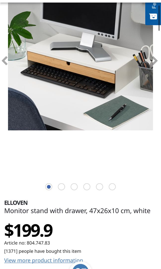 Elloven Ikea Monitor stand (black and white available), 傢俬＆家居, 傢俬, 其他家居傢俬 Carousell