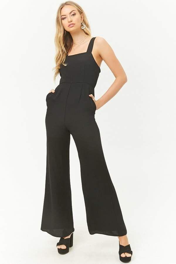 F21 Forever 21 Black Belted Jumpsuit 