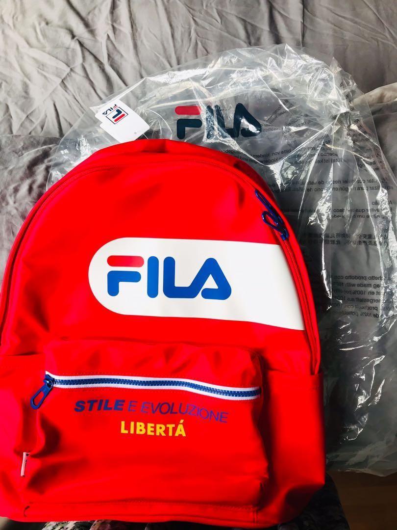 Red fila top backpack