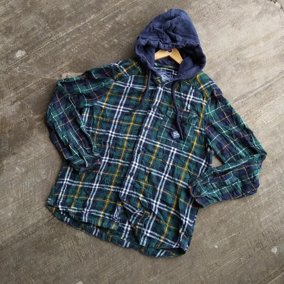 Superdry flannel best sale hoodie